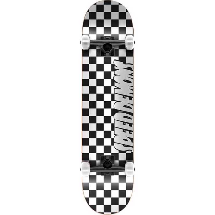 SPEED DEMONS Checkers Complete Skateboard 8.00'' - Mavro/Aspro